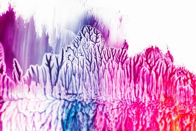 A vibrant digital illustration demonstrating various brush types and textures, with layers showing different stages of a fashion design focusing on exaggerated forms and bold colors.