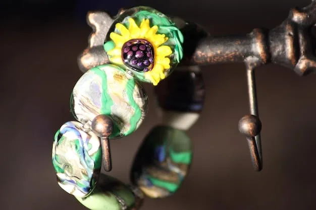 Close-up shot of a handcrafted underground fashion accessory, highlighting its intricate details and the artisan's skill.