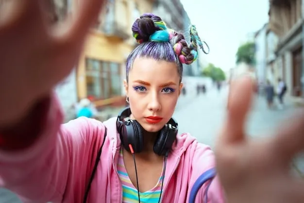 A micro-influencer wearing unique clothing from an underground fashion brand, posing in a vibrant urban alleyway, with a focus on showcasing the brand's aesthetic and engaging with their audience on social media.
