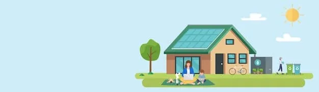 A tiny house with solar panels on the roof, surrounded by a vegetable garden, illustrating self-sufficiency and sustainable living.