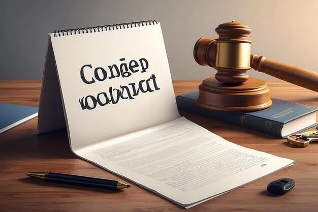 A close-up view of a U.S. Copyright Office registration form, partially filled out, with a pen resting on top. Focus is on the official seal and the words