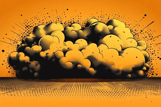 A visually abstract and surreal image representing the style of comics published by 2dcloud. The image should feature distorted shapes, vibrant colors that contrast strangely, and non-representational elements which suggest some narrative thread.