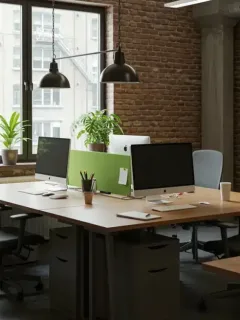 Modern urban creative workspace with natural light