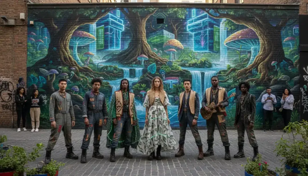 Alternative fashion community, eco-conscious style, urban art