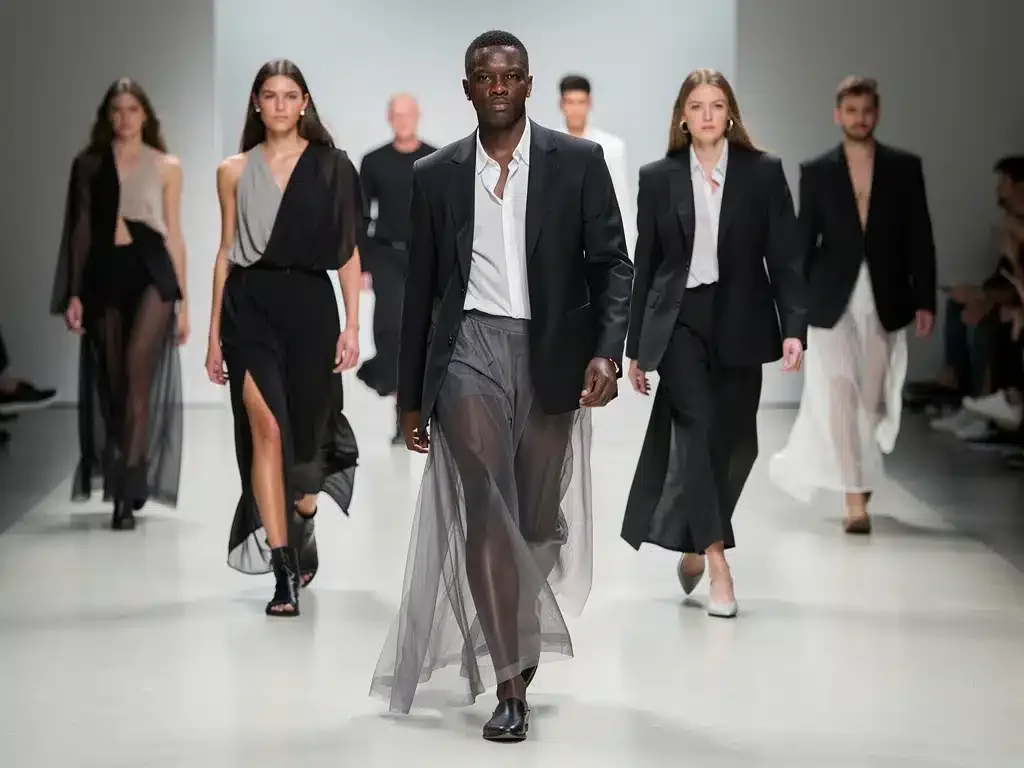 Gender-neutral fashion show promoting inclusivity and fluid design
