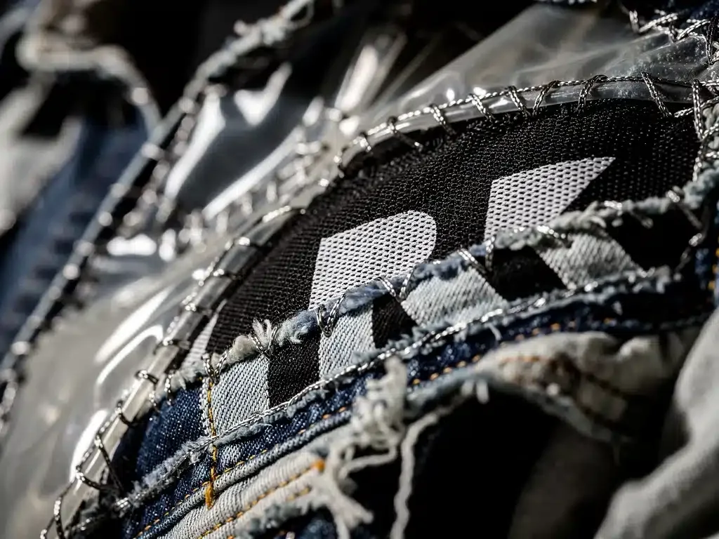 Intricate textile detail from an underground fashion collaboration