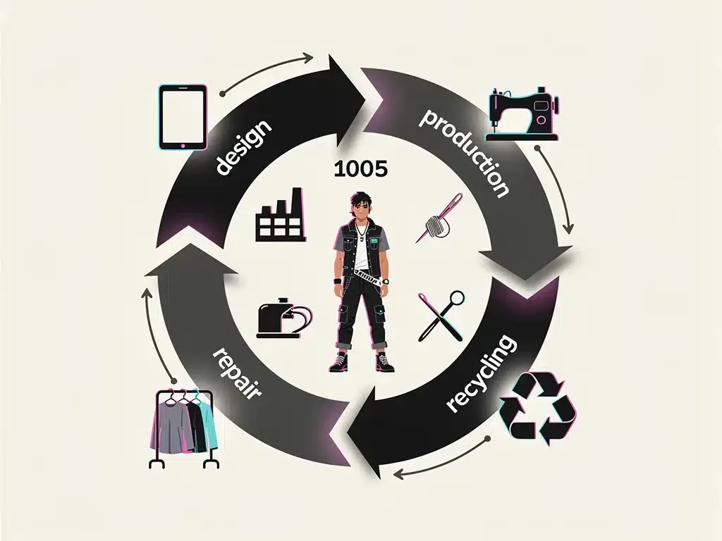 Circular fashion economy diagram for underground styles