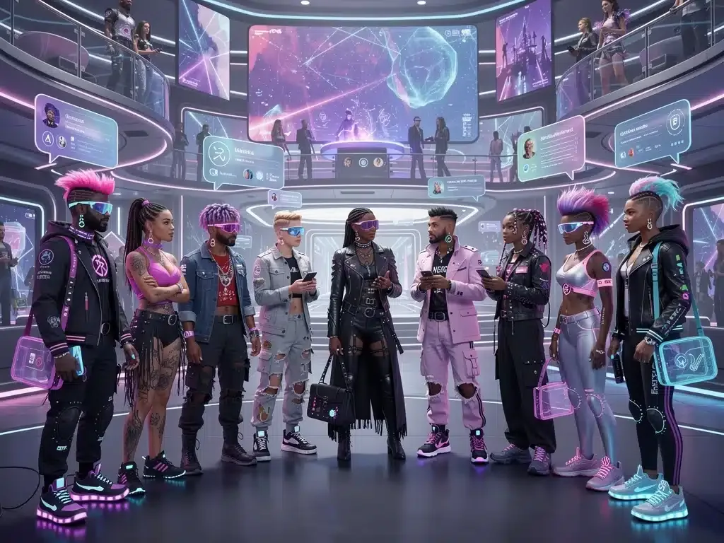 Diverse digital avatars in underground fashion metaverse