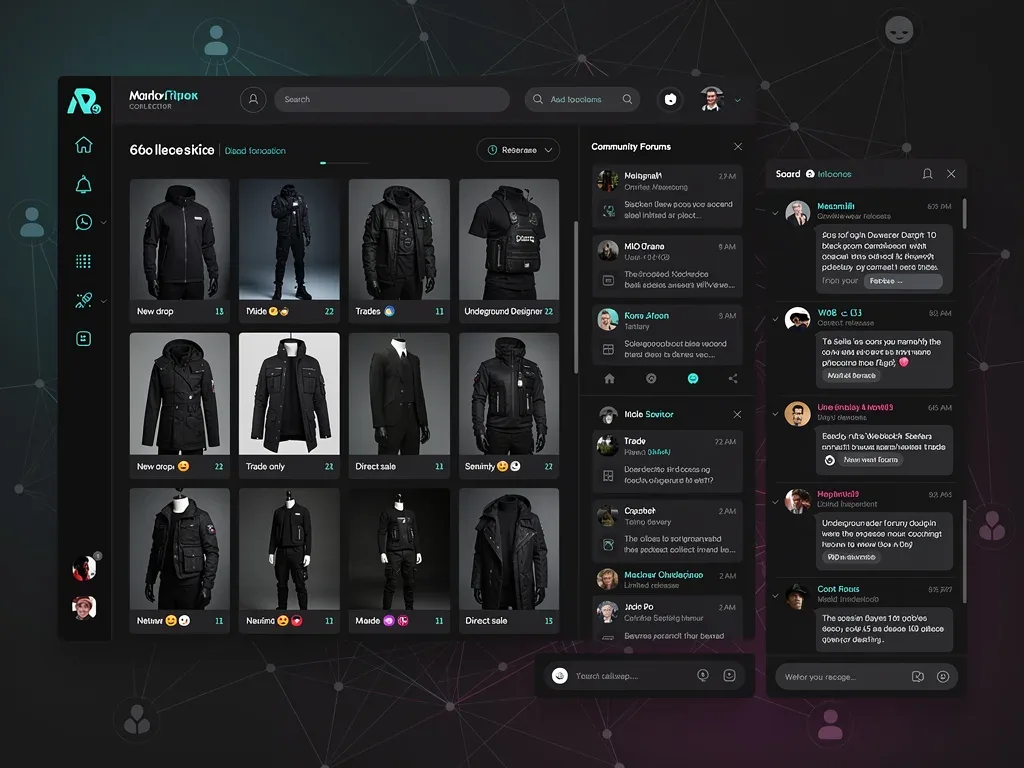 Digital platforms and forums used by darkwear collectors for sourcing.