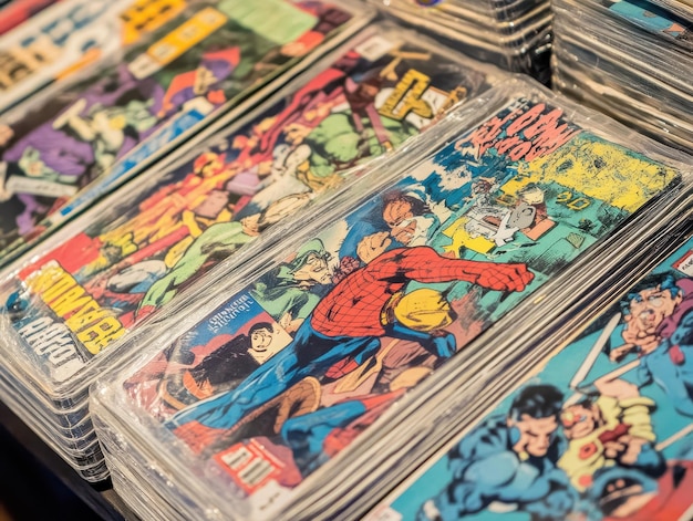 An image showcasing a selection of comic book covers published by Retrofit Comics/Big Planet, each demonstrating a unique and visually distinct artistic style. The covers should feature a variety of colors, characters, and design elements, highlighting the diversity of their catalog.