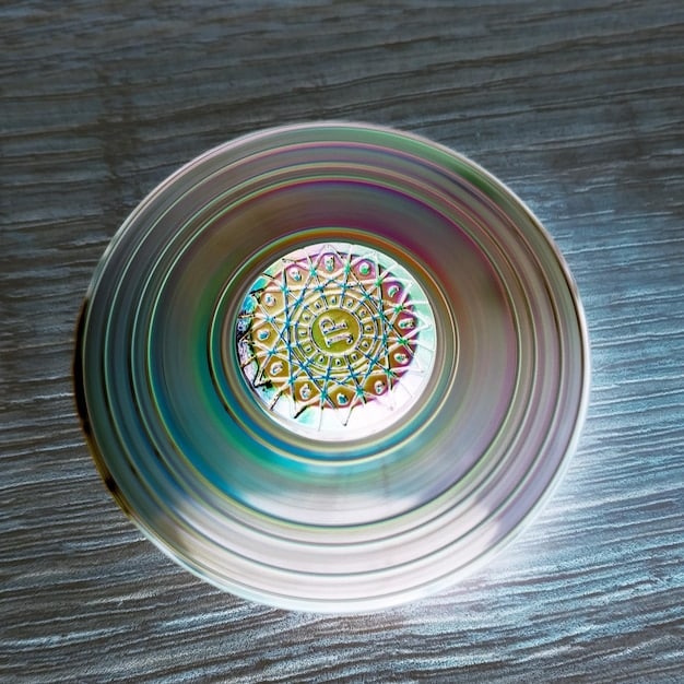 A close-up shot of a limited-edition vinyl record, featuring vibrant colors and unique artwork. The record is still sealed in its packaging, emphasizing its collectibility.