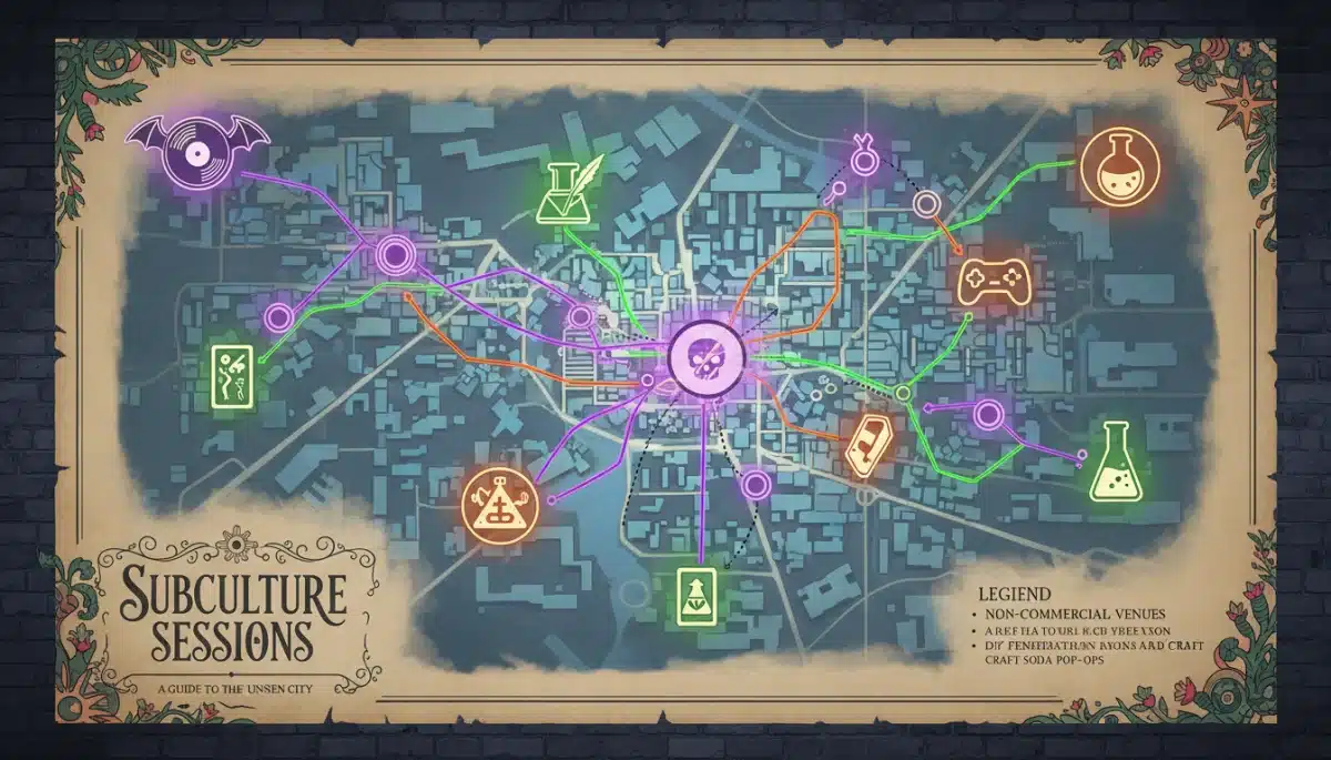 Urban map highlighting hidden subculture venues