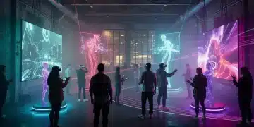 Futuristic neon art installation in an urban underground setting, 2026.