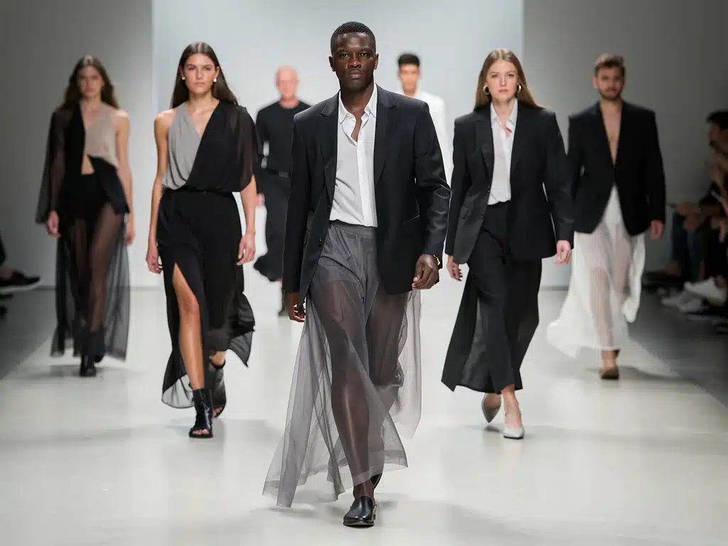 Gender-neutral fashion show promoting inclusivity and fluid design