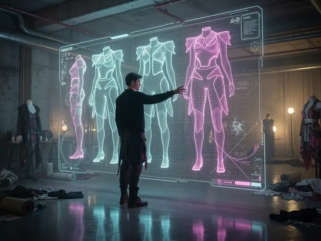 Designer using AI for garment prototyping in underground fashion