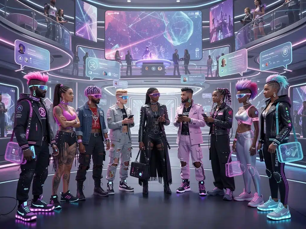 Diverse digital avatars in underground fashion metaverse