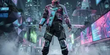 Futuristic digital avatar in underground metaverse fashion