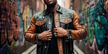 Individual modeling a rare underground fashion piece in an urban environment, underground fashion